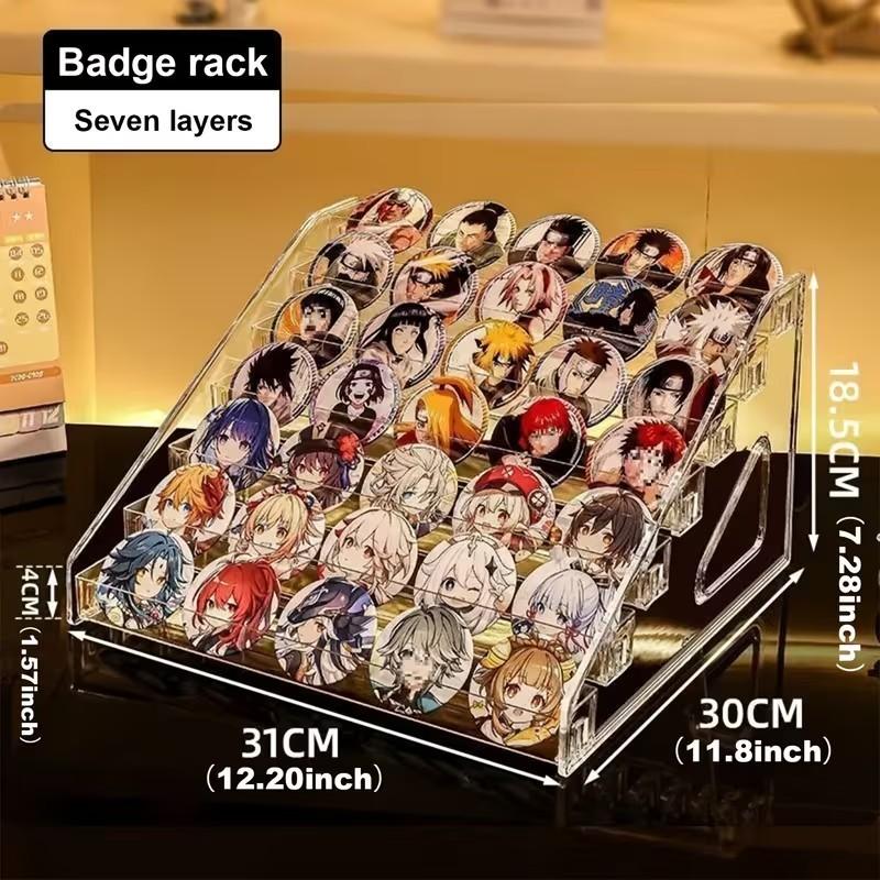 Multifunctional Acrylic Display Storage Rack, Stackable and Multi-Layer Design, Perfect for Collectibles, Toys, Badges, Figurines, Cards, Cosmetics, Jewelry, Great Halloween and Christmas Gift
