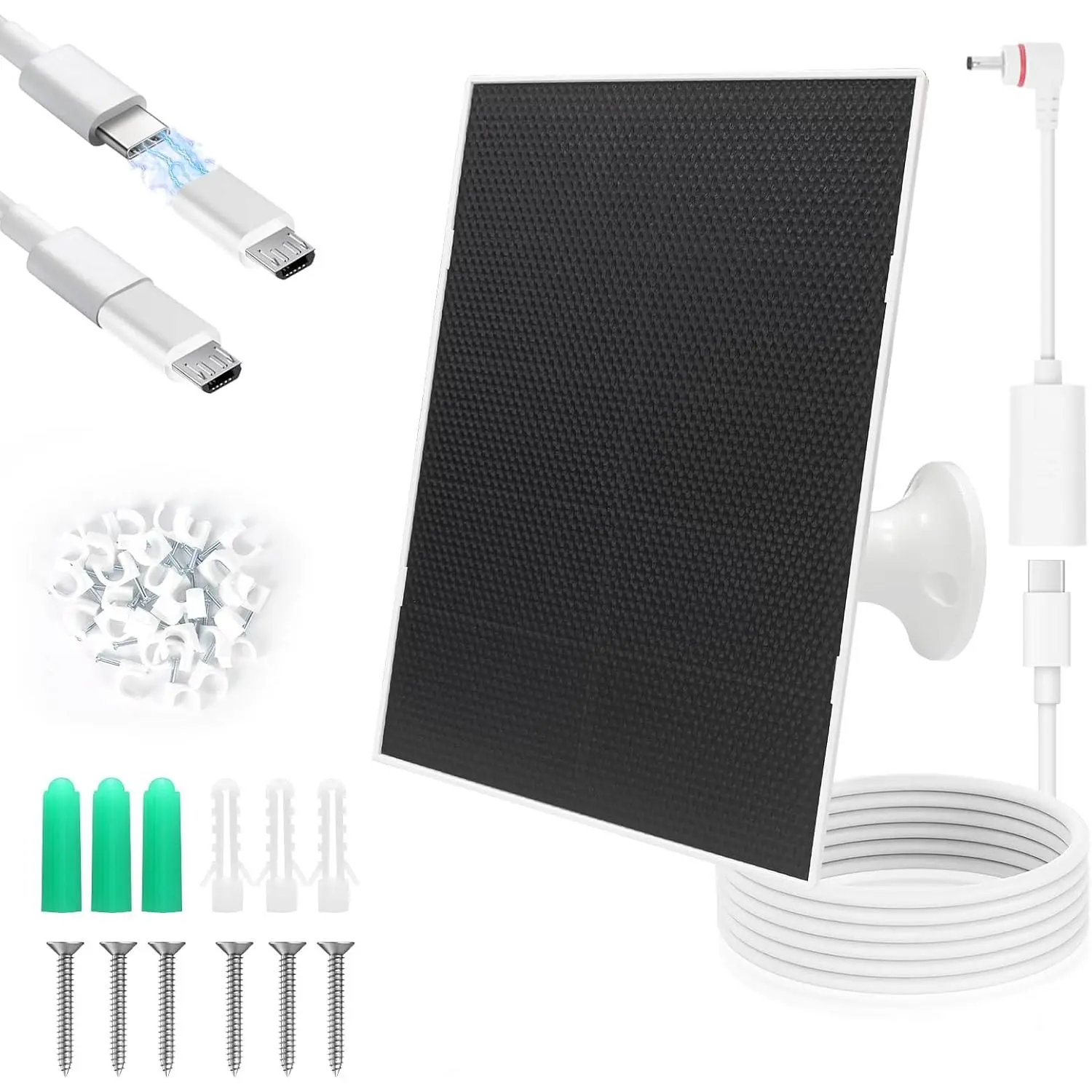 4W Solar Panel Charger, Solar Panel Compatible Eufy Ring Cameras & Doorbell