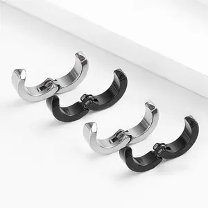 2pcs Anime Chainsaw Man Yoshida Hirofumi Cosplay Ear Clip Earrings Women Men Punk Black No Pierced Fake Ear Circle Pop Jewelry
