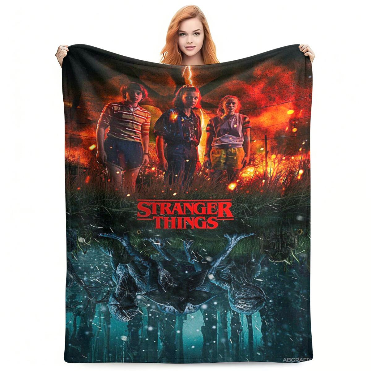 その他 V.A. Stranger Things Blanket Netflix Stranger Things Nostalgia 2 piece Multicolor Quilt and