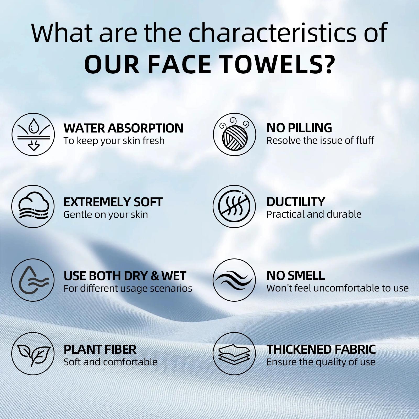 Disposable Face Towel, Single Use Towelette, 50 count/box Portable Multipurpose Wet and Dry Towel, Soft Face Towel for Home, Bathroom and Outdoor Travel, Absorbent Breathable Towel