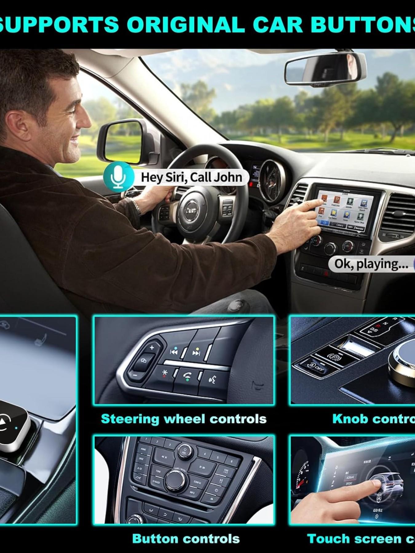 Universal Wireless Carplay and Android Auto Mini Adapter, Plug-And-Play USB Encryption Dog, Compatible with Volkswagen, Toyota, Ford, Mercedes-Benz, Nissan, Honda, Bmw