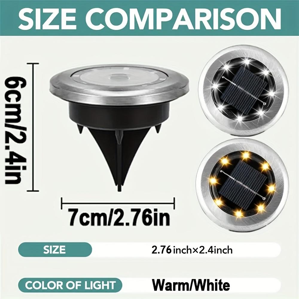 4/8/12-pack Solar 8LED Ground Lights - Solar outdoor step lights, IP65 path lights, garden lights, Outdoor Waterproof Lights, for steps, paths, lawns, and landscape lighting outdoors - Warm white/cool white options available