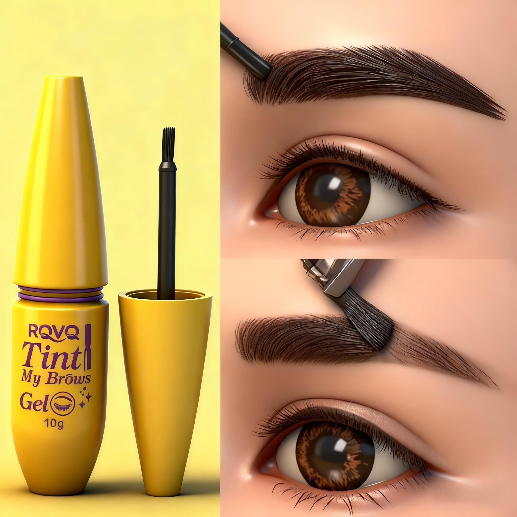 Long-Lasting Waterproof Brow Gel, Easy Removal Formula, Natural Look, Shades, Perfect for All Skin Types, Fashionable Packaging