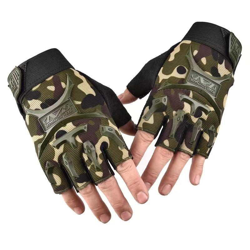 Unisex Adult Half-Finger Bicycle Gloves with Little Seal Print, Anti-Skid Protection for Outdoor Cycling, Fitness - Black