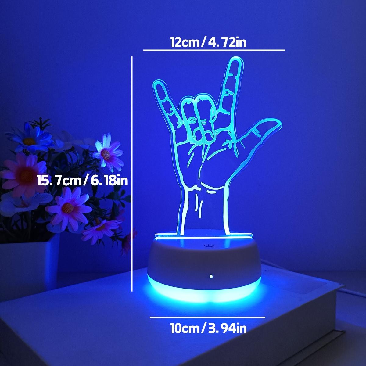Creative Rock Gesture USB Powered 3D Night Light, Touch Switch Color Changing, Ideal Bedroom & Living Room Decor, Perfect Birthday Gift