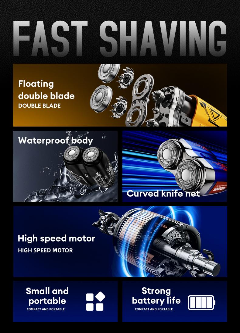 TRANSFORMERS Mini Shaver, 360° Floating Head, Dual-Arc Blade Net, Portable & Waterproof, Ultra-Long Battery Life, Best Gift