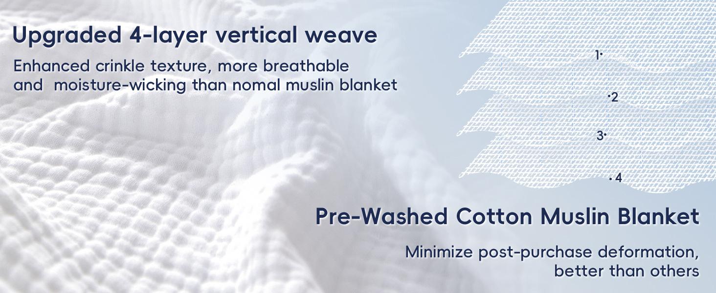 PHF Muslin Blanket 100% Cotton Throw Blanket, 4-Layer Lightweight Breathable Blanket, Soft Gauze Blanket, Stylish Blanket, Decor Gifts PHF Muslin Blanket 100% Cotton Throw Blanket, 4-Layer Lightweight Breathable Blanket, Soft Gauze Blanket, Stylish Blanket, Decor Gifts