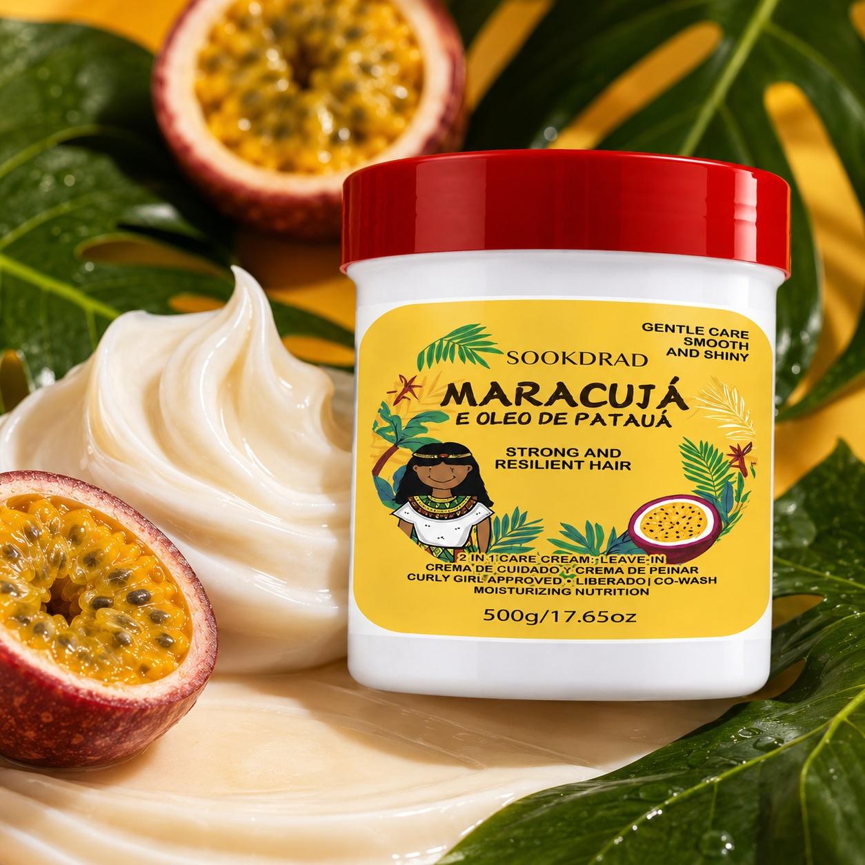 Maracuja Pataua Oil Hair Cream, Hair Care 2in1 Leave-In, Curly Girl Approved, Co-Wash Friendly, Moisturizing Nutrition, Strong Resilient Hair, Smooth Shiny Curls, Curly Hair Products