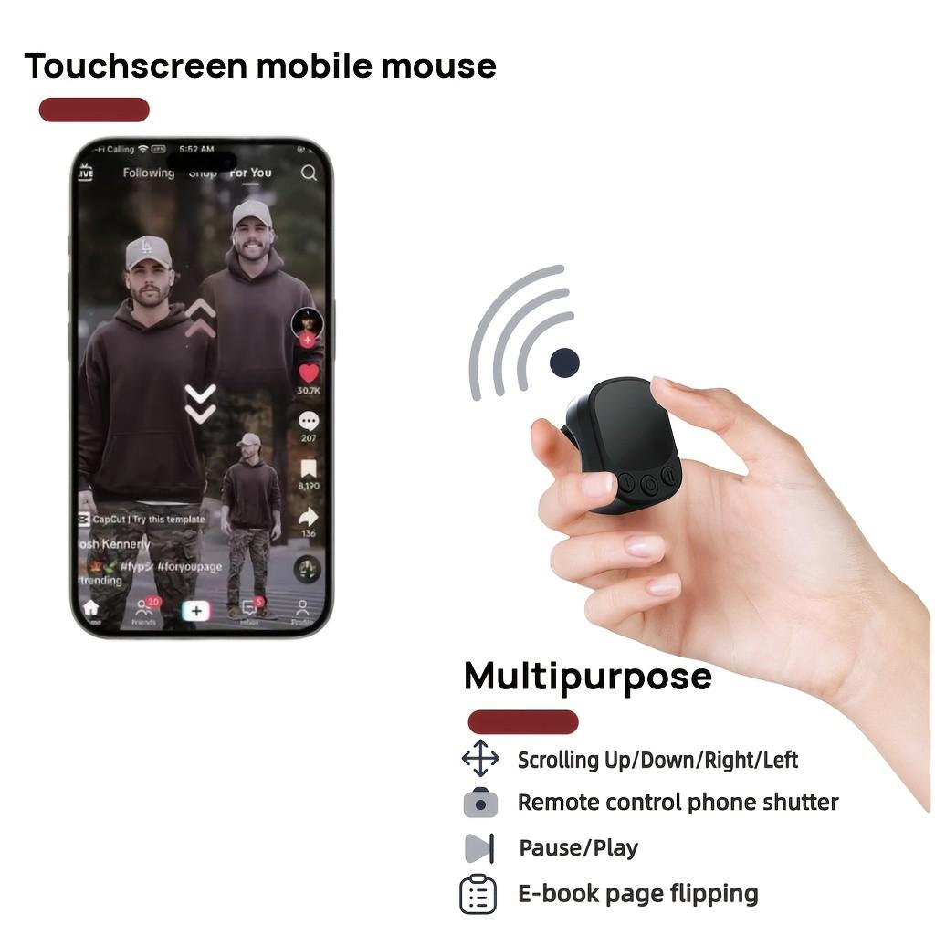 [Touchscreen Remote Control] Multi functional touchscreen remote control, TikTok scrolling controller for short videos on mobile phones, wireless e-book page flipping device, remote control for camera and video shutter on mobile phones and tablets, prefer