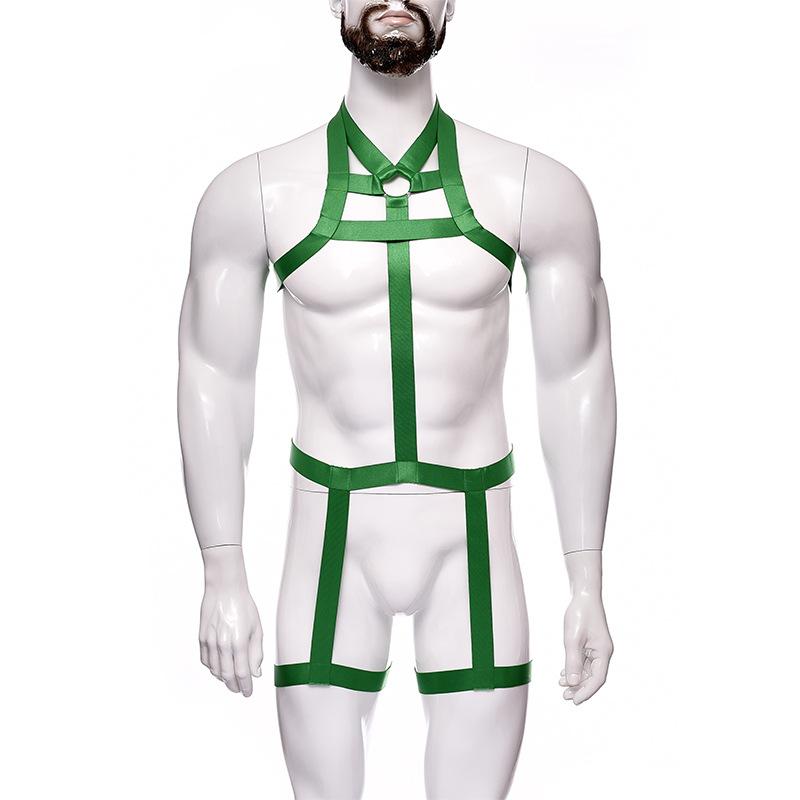 Men's Fashion Nightclub Style One-Piece Bondage Chest Harness Set, Elastic Adjustable, Perfect for Party, Nightclub & Stage Performance
