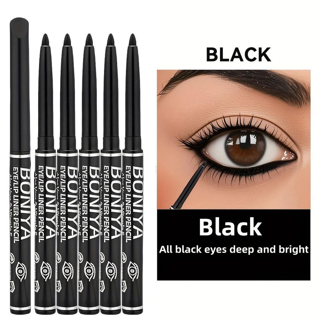 5-Pack Black Eyeliner, Brow Pencil, Gel Eyeliner - Long-Wear, Smudge-Proof, Perfect for Bold Eyes, Eyeliner for Waterline, Easy-Glide Formula, Perfect Wings - Black