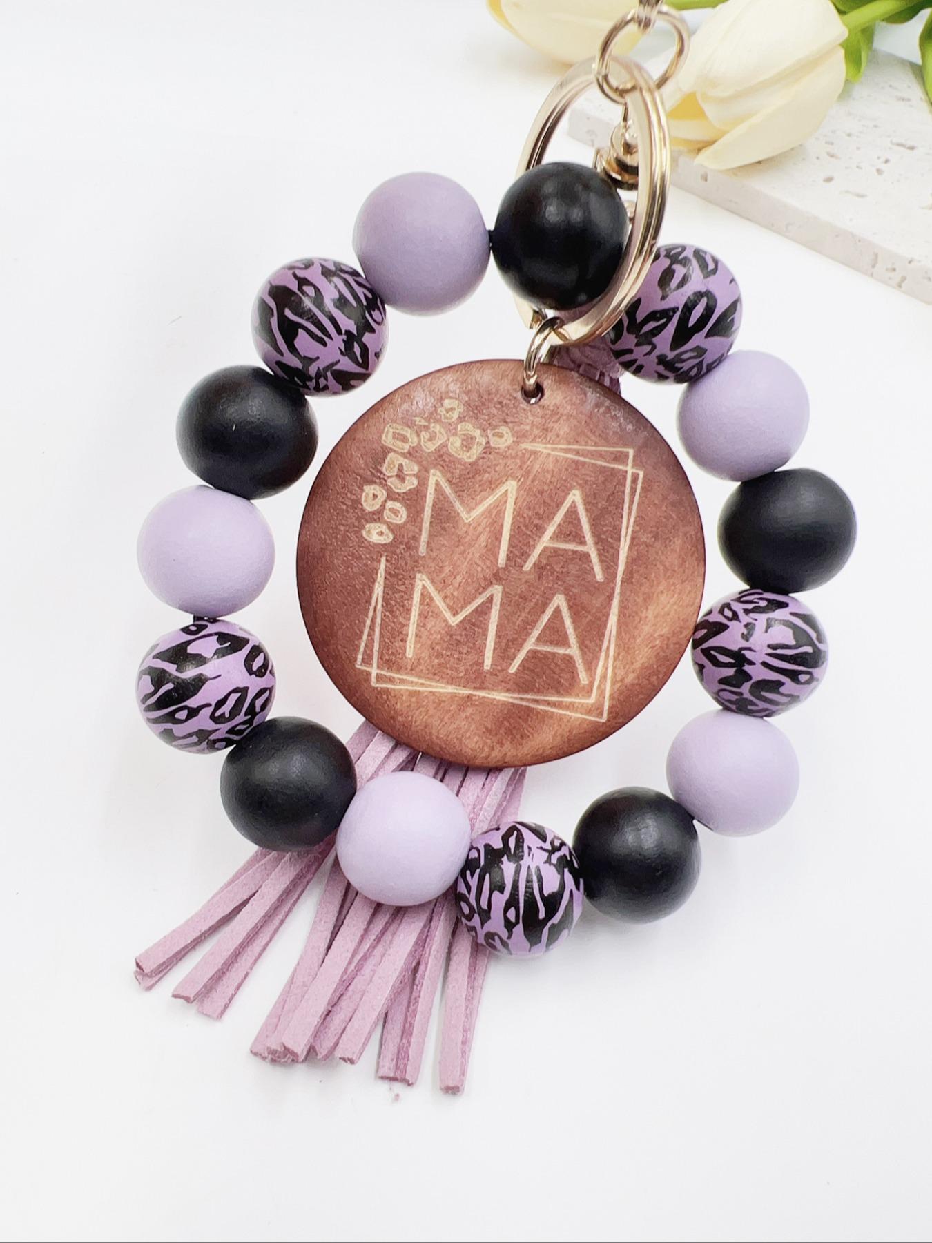 Simple Boho Style Random Pattern Beaded Keychain, Tassel Decor Keychain for Women & Men for Daily Clothing Decor, Summer Trendy All-match & Exquisite Keychain for Gift