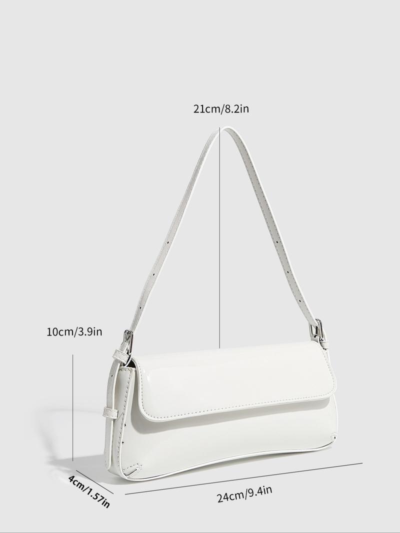 Women's Solid Color PU Leather Shoulder Bag, Fashionable Shoulder Bag for Daily Used, Casual Trendy Versatile High-quality Daily Commuting Bag, Elegant Bags