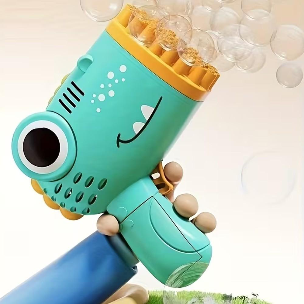 Handheld Outdoor Wedding Party Bubble Machine, 40-Hole Dinosaur Bubble Blower, Includes 50ML Bubble Solution, No 4AA Batteries Included