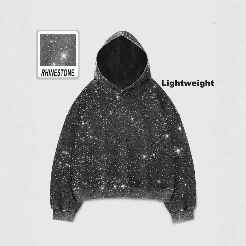 Y2K Sparkling Star Print Hoodie Unisex Oversized Loose Fit Streetwear Sweatshirt