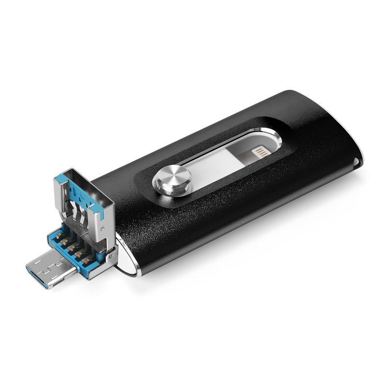 4-in-1 USB 3.0 Flash Drive for iPhone & Type-C & Android & PC, High-Speed External Storage, Backup Photos and Videos, USB Memory Stick Pen Drive Thumb Drive Photo Stick, 64GB 128GB 256GB 512GB 1TB Storage