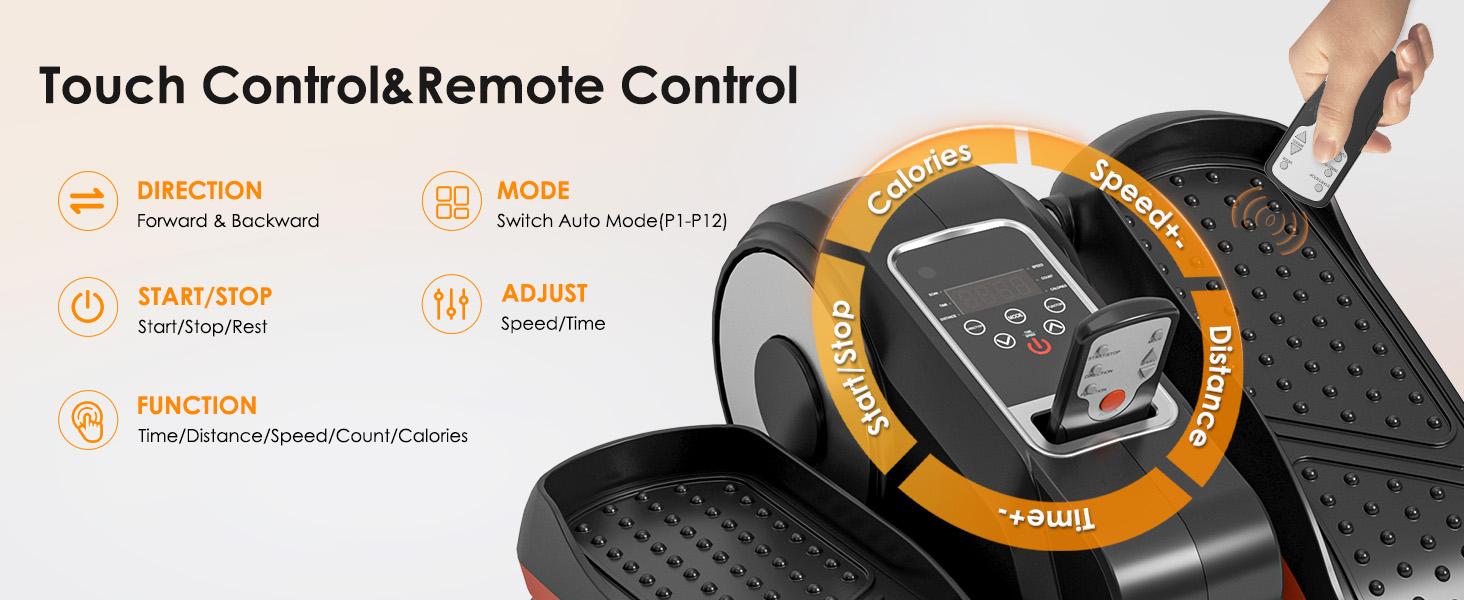 12-Speed Electric Under Desk Elliptical • Remote Control • Quiet Low-Impact Pedaler for Home/Office • Seniors-Friendly • Circulation & Rehab Workout，home gym equipment Silent But Powerful