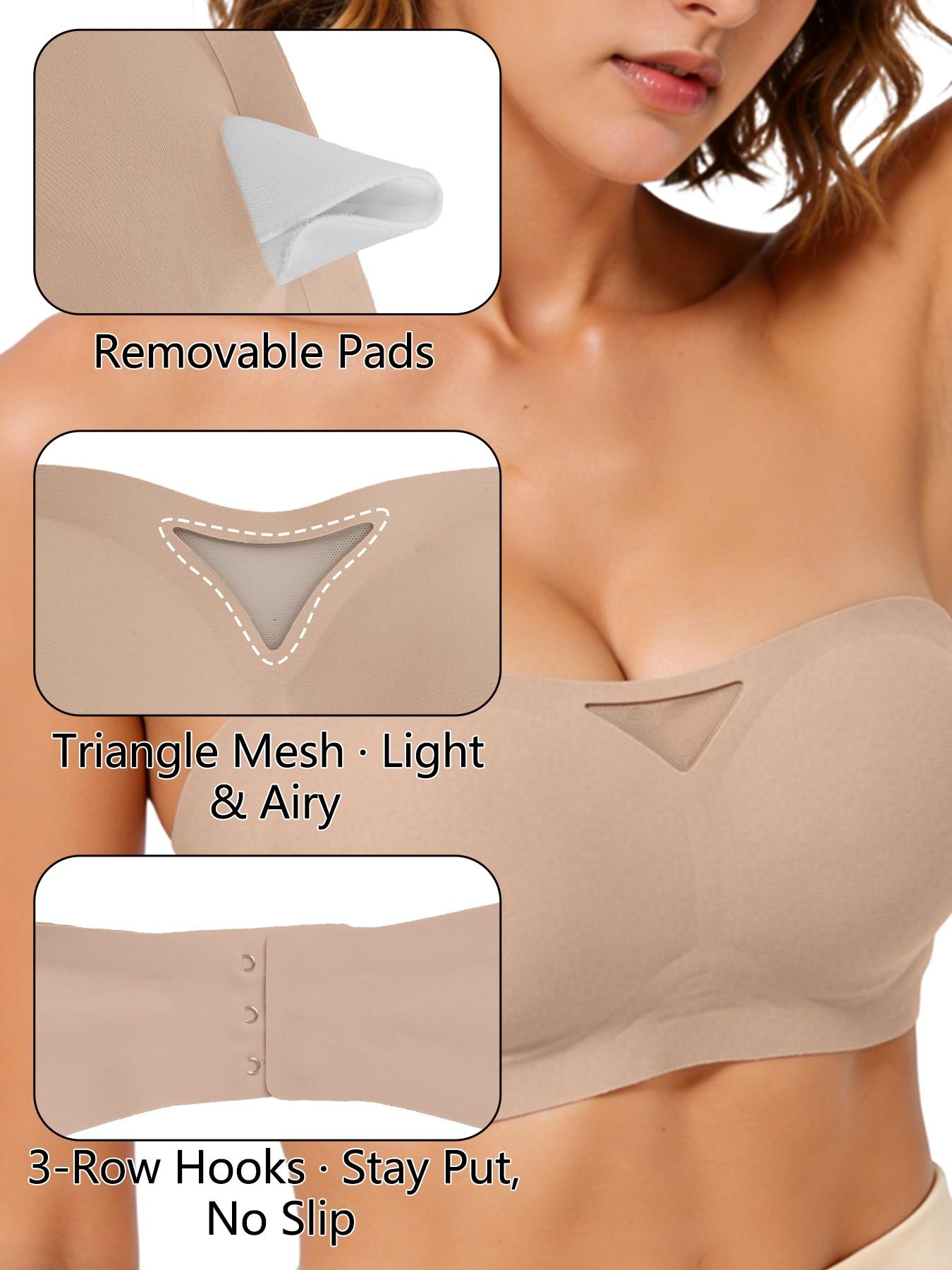 Jelly Strapless Bra For Women, Elastic Bandeau Bra With Breathable Mesh, Anti-Slip Wireless Comfort Bralette, Jelly Strips Lift And Support, Seamless Base Layer, Fitting Y2K Styles, Off-Shoulder Top, Dress, Party, Wedding Essential