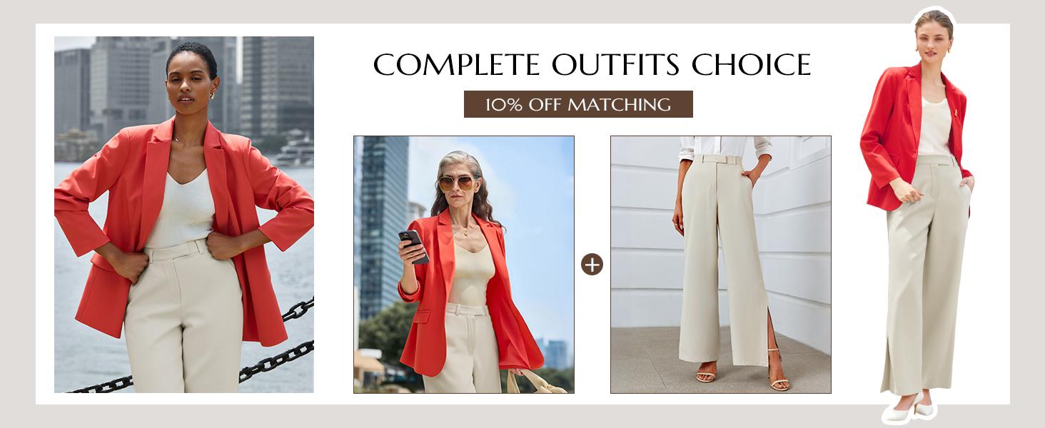 Cicy Bell  Women's Casual Blazer  Fitted Long Sleeve Work Office Suit Jacket with Flap Pockets Soft Wrinkle Resistant Fabric Minimalist Basic