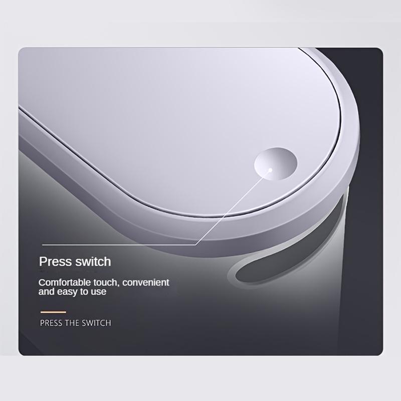 Bathroom Trash Can, 1 Count Household Creative Waste Bin with Holder & Handle, Press Type Can with Lid, Simple Paper Basket, Large Capacity Trash Bin, Home Essential Bathroom Accessories, Bathroom Essentials Accessories