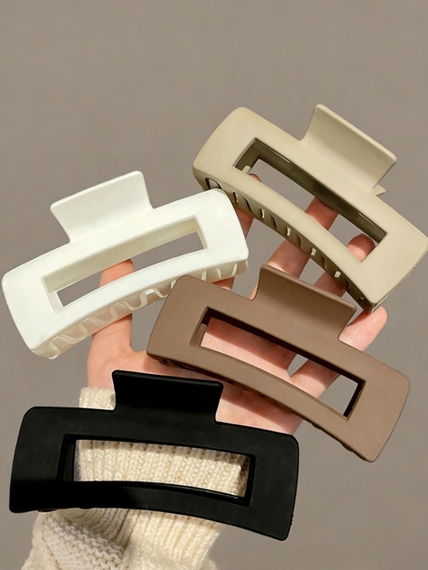 Women's Hair Clips Set (4 Pcs/set), Versatile Solid Colors, Fashionable Accessories for Daily Wear, Casual Events, Travel