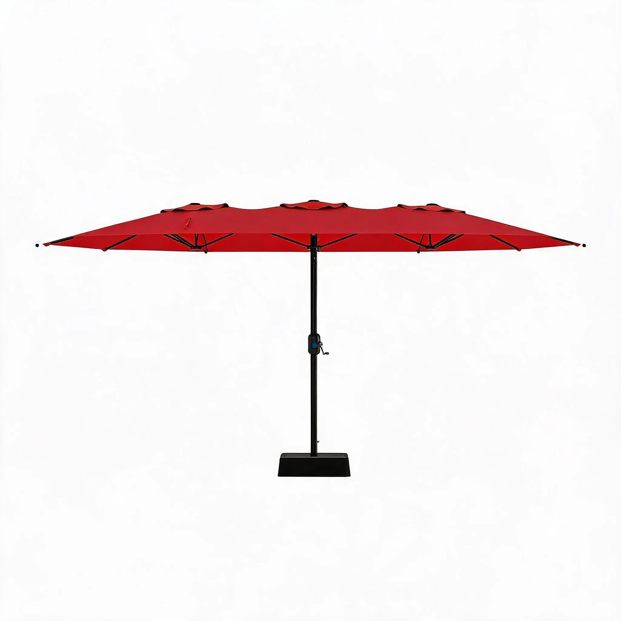 GARVEE Double-Side Rectangular Pool Umbrella With Base Included, 15ft Large Patio Umbrella with Base Included, Outdoor Market Umbrellas for Poolside Lawn Backyard