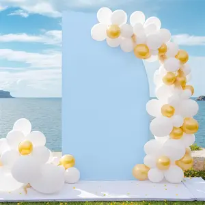 Half Round Backdrop Wedding Arch Cover, Cloth Cover with Half Moon Shape 2-Sided Design Reusable Elastic Scalability Arch Backdrop Stand Covers