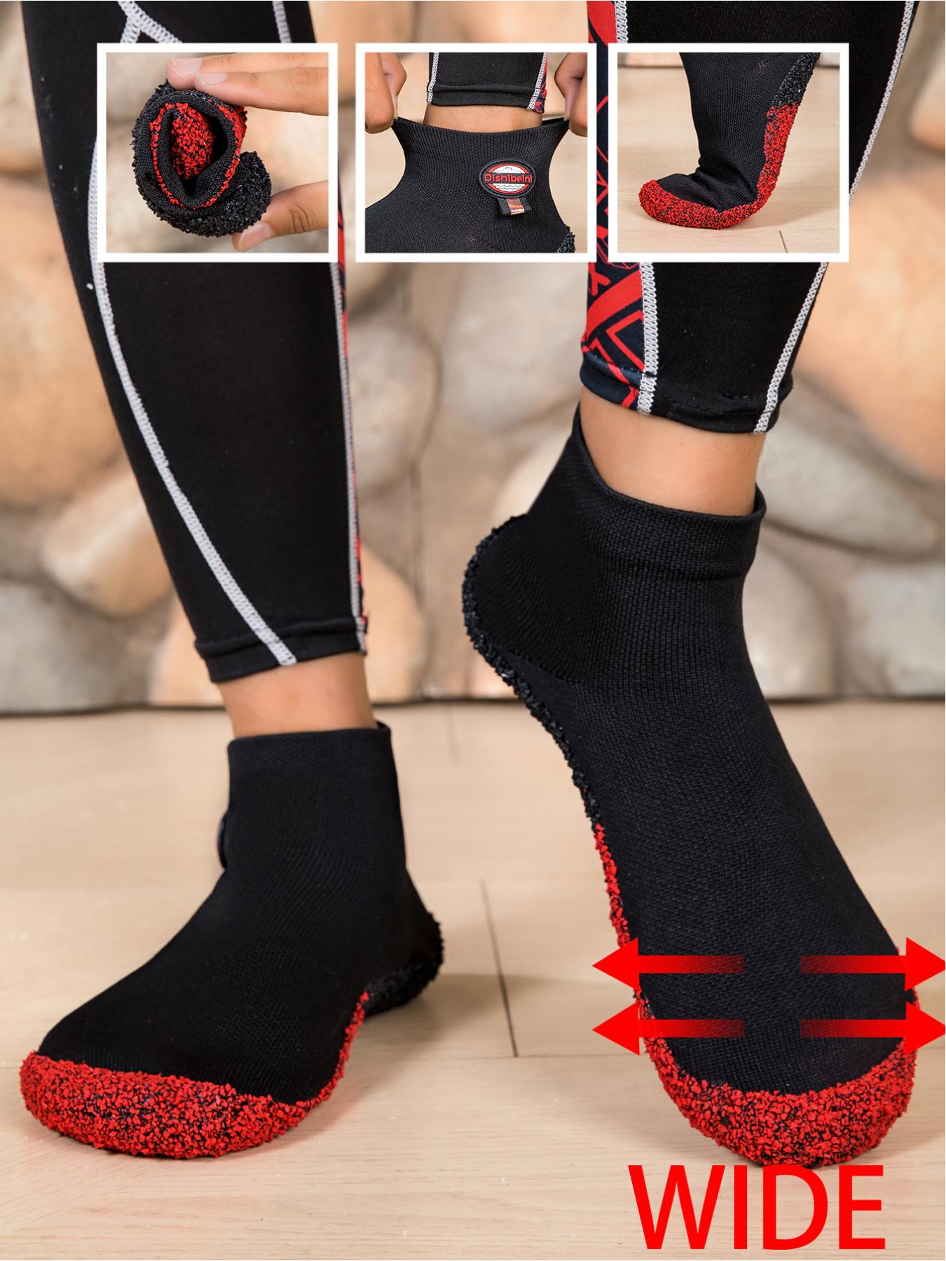 Women's new style fitness yoga barefoot shoes, diabetes shoes, soft fabric, breathable, quick drying, widened toe cap, comfortable package, color particle soles, strong grip on the ground, easy on and off style, yoga fitness hiking multi scene wear