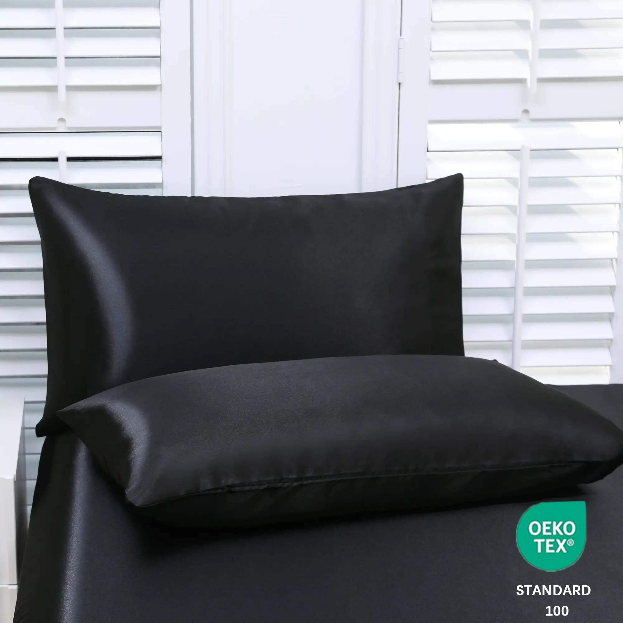 Luxurious Satin Pillowcase,2Pcs No Insert, Simple Solid Color, Soft Breathable, Envelope Closure, Ideal for Hair and Skin Protection, Perfect Home Decor