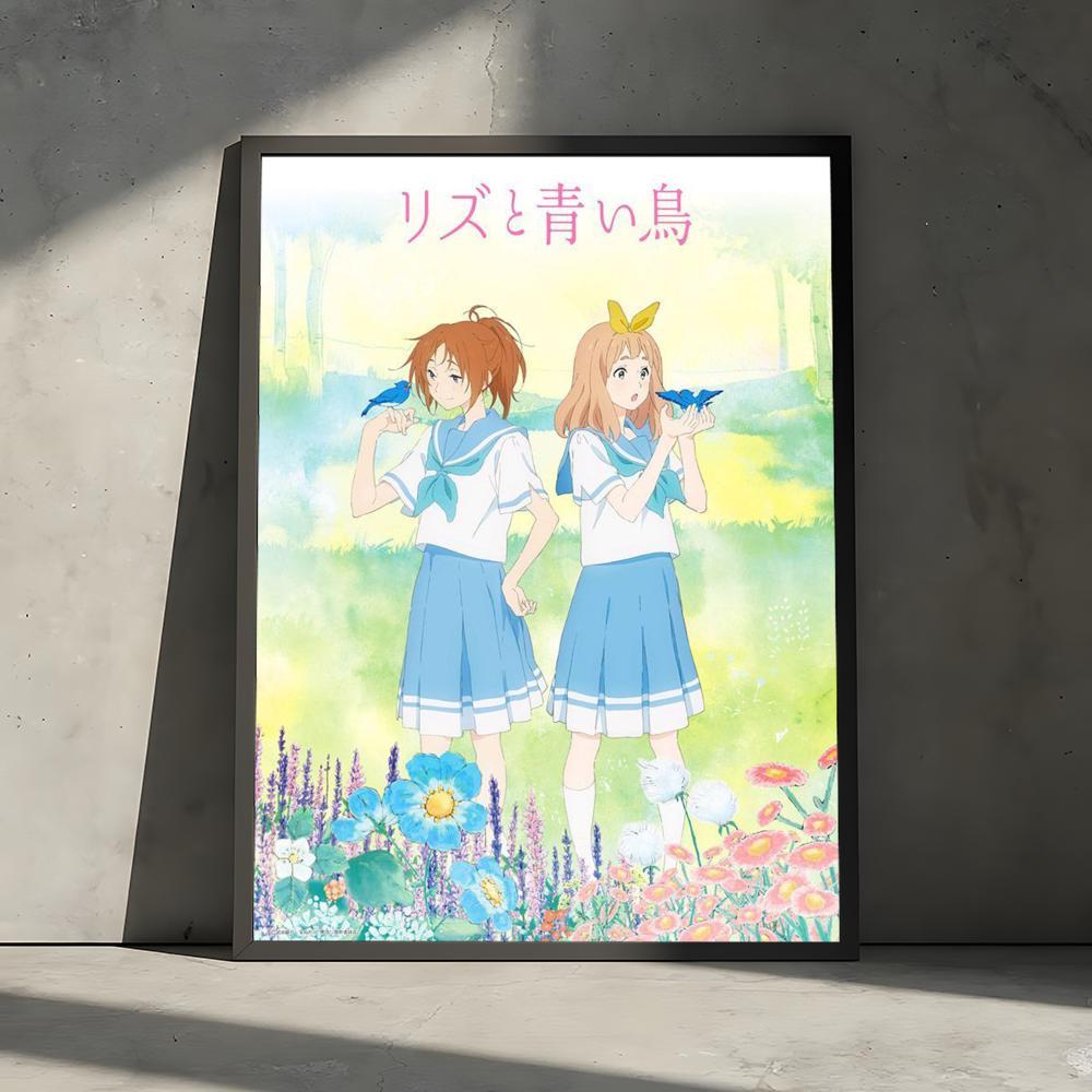 Classic L-Liz und ein Blauer Vogel Painting Calligraphy Gallery-Quality Canvas Wall Art Poster | Waterproof & Fade-Resistant | Minimalist Unframed Design | Living Room, Bedroom & Office Decor | Multiple Sizes | Holiday gifts