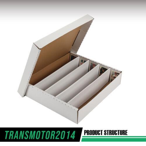5000 COUNT CORRUGATED CARDBOARD TRADING CARD BASEBALL COIN SLAB STORAGE BOX 4ROW Upgraded Version Organizer Holder