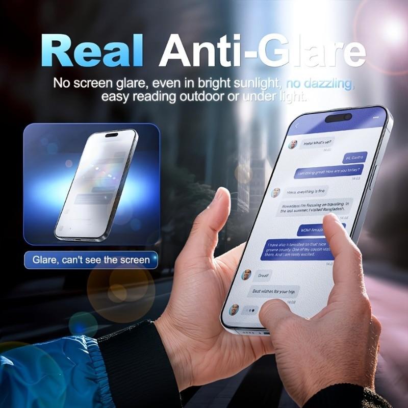 2-Pack Matte Privacy Screen Protector, Easy Alignment Kit, Compatible with iPhone 17/16 Pro Max/15 Pro/14/13 Pro/12/11/x/XS Max/XR, 9h+ Tempered Glass, Anti-Fingerprint, Face ID Compatible, Seamless Fit