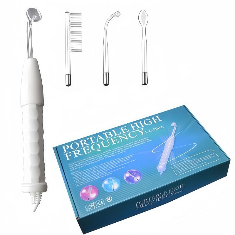 US standard plug, 4-in-1 multifunctional facial machine high-frequency comb device, high-frequency facial stick with 4 tubes, suitable for facial, head, and neck care tools, perfect gift for friends, girlfriends, and family, Christmas gift