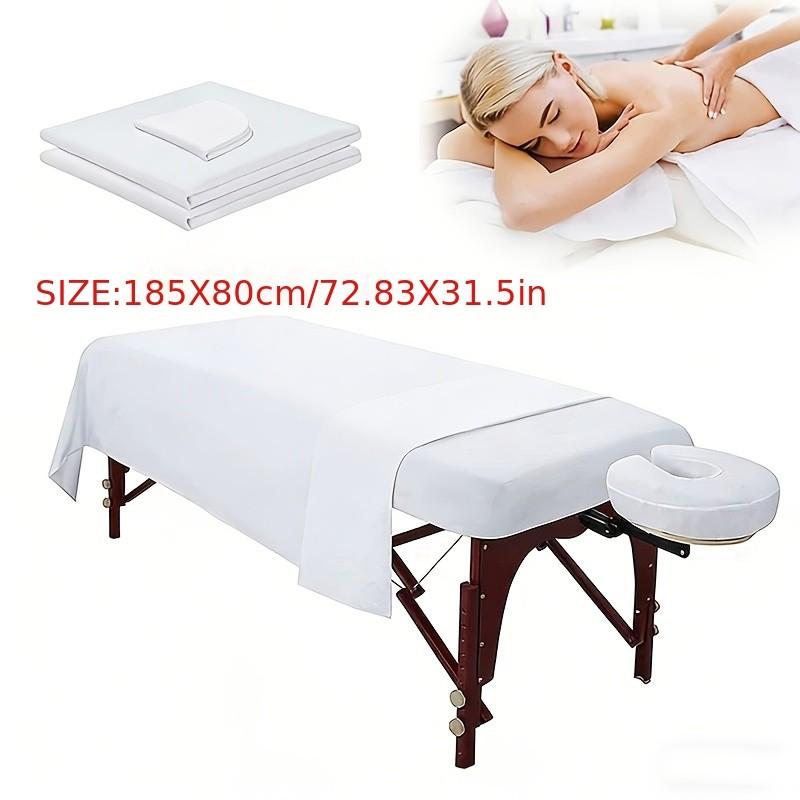 Beauty Salon Massage Bed Sheet Set, Breathable Face Mask Cover, Three-Piece Spa Bedding Kit, Comfortable and Durable