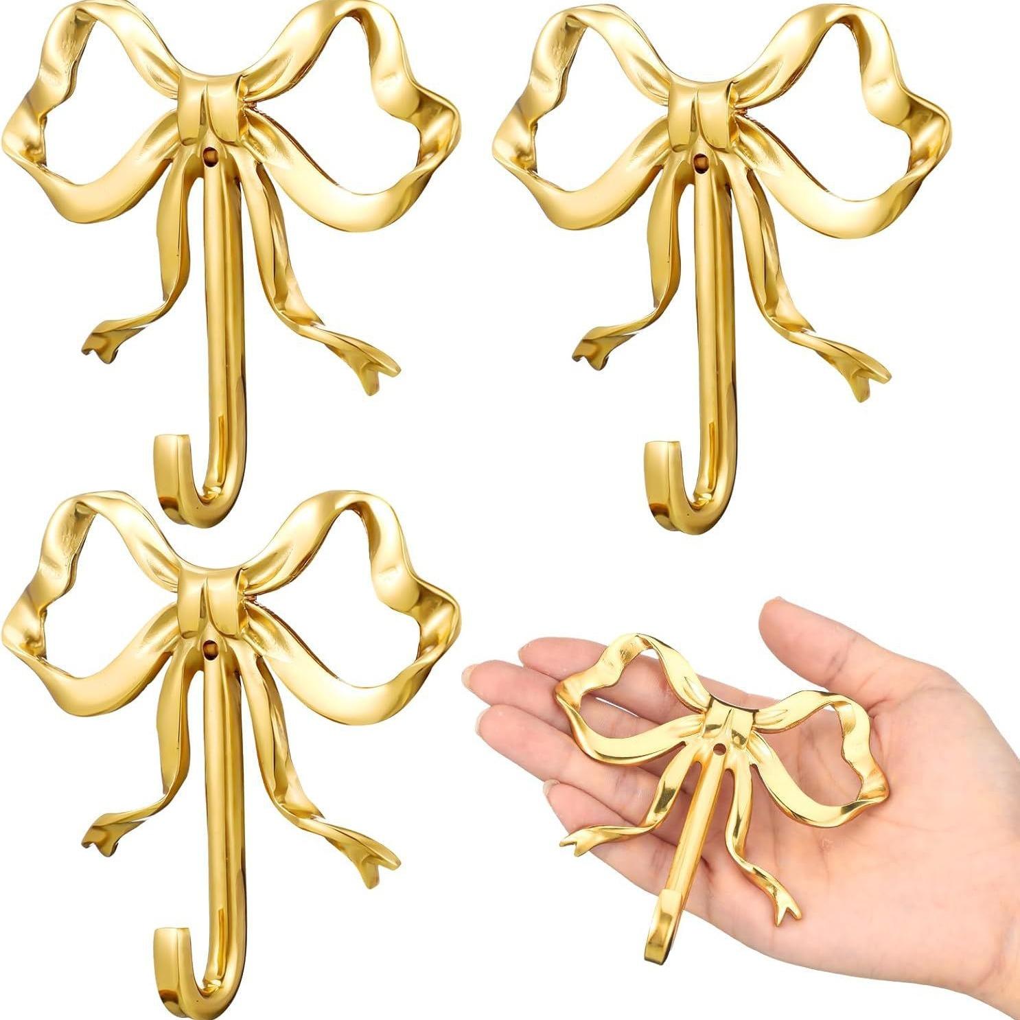 Vintage European Bowknot Decorative Wall Hook, Easy Installation, for Towels, Coats, Bags, Scarves, Keys, Necklaces, Umbrellas, Wall Mounted Hanger, Key Holder