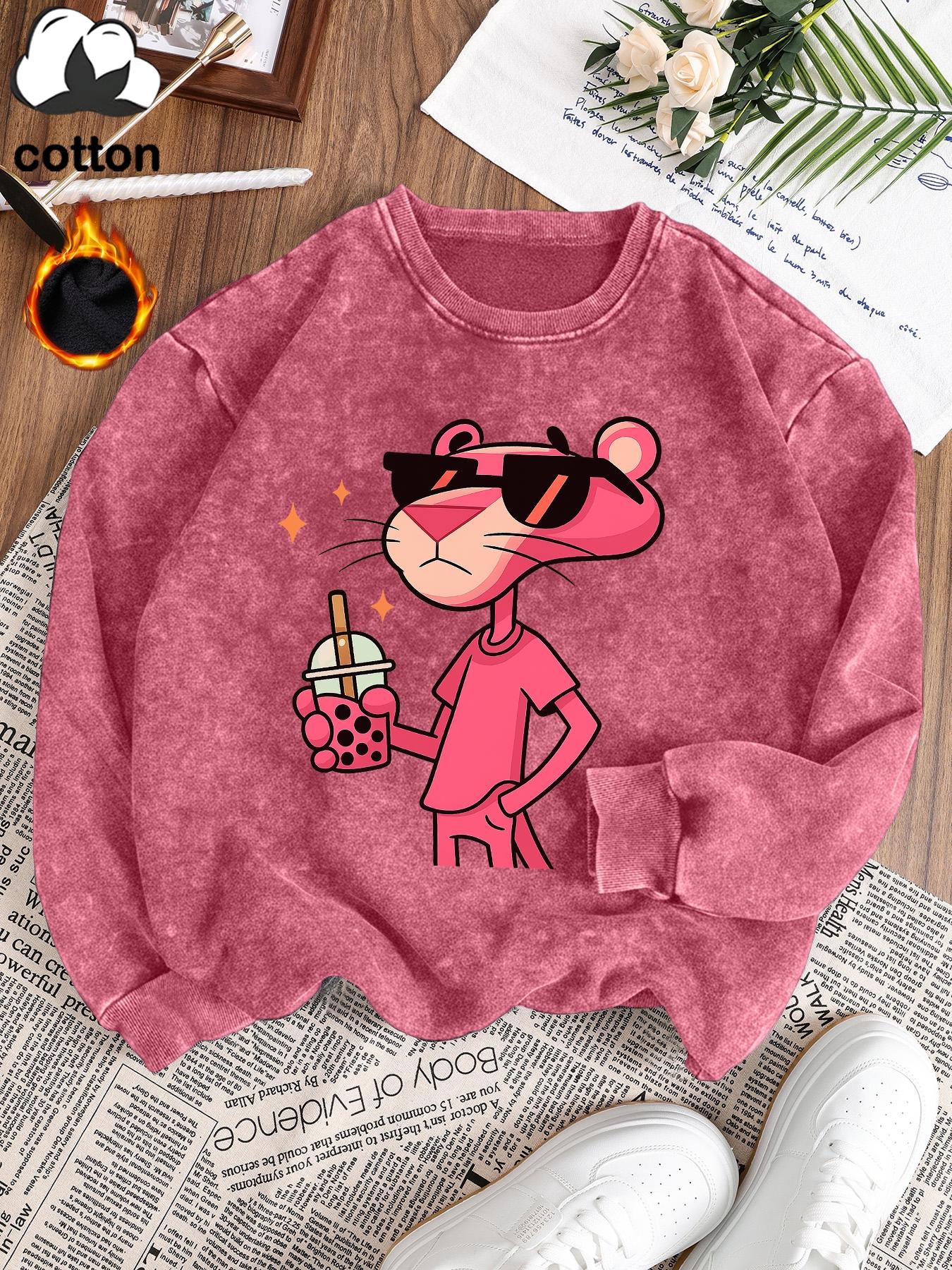 Women's Casual Vintage Wash Cotton Pullover Sweatshirt, Round Neck Long Sleeve Fleece Lined Hoodie for Fall Winter Fashion