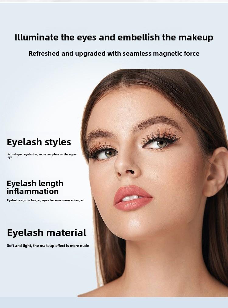 Fox Style Magnetic Eyelashes Natural Camellia Design 3D Thick Magnet Eyelashes No Glue Needed Waterproof Reusable for Women Girls