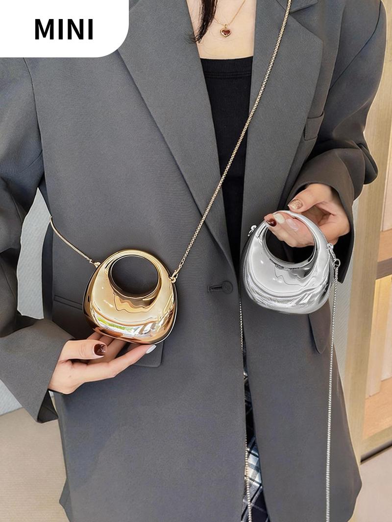 Women's Mini Fashionable Glitter Design Evening Bag. CasualVersatile Solid Color Hobo Purse Shoulder Bag for Party, Trendy Al-match Commuter Bag for Daily Used，Christmas Gift, Valentine's Day Gift, Ideal Gift