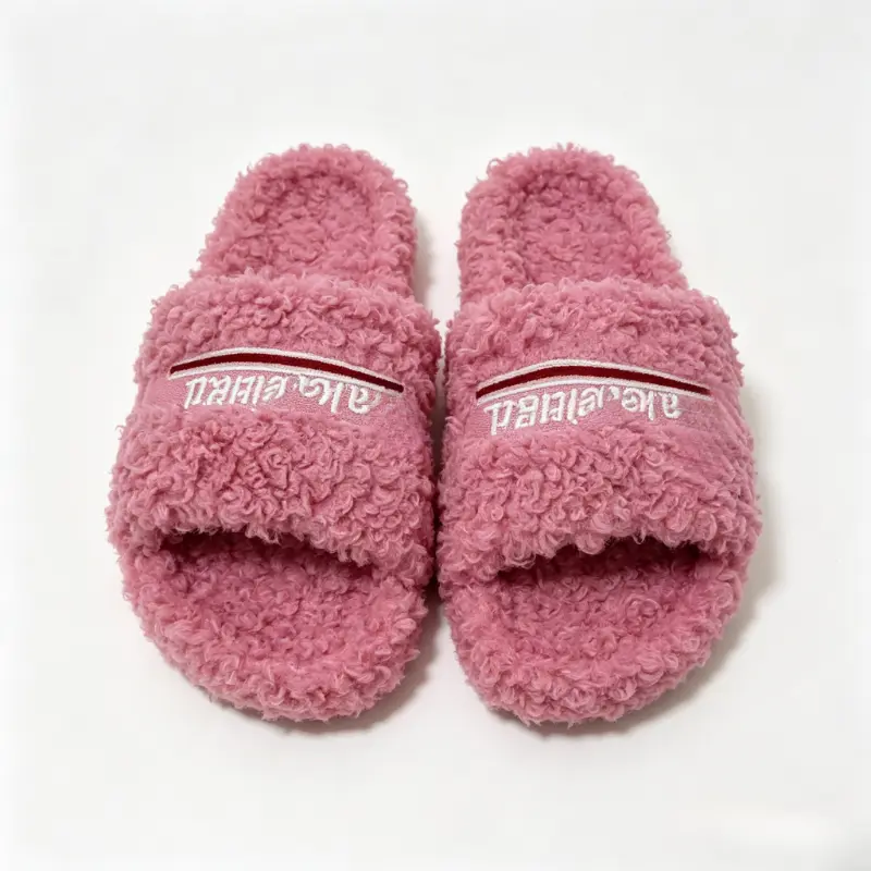 Ultra Fluffy Curly Fuzzy Slide Slippers Soft Plush Open Toe Indoor Sandals Cozy Warm Non Slip Loungewear Footwear For Daily Relax Bedroom Living Room Casual Wear
