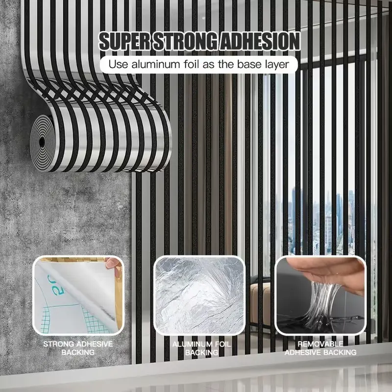 3 Rolls Mirror Wall Panels, Peel-And-Stick Grid Wallpaper, Easy Installation, Ideal for TV Background, Ceiling, Curved Edges, Wall Art Decor