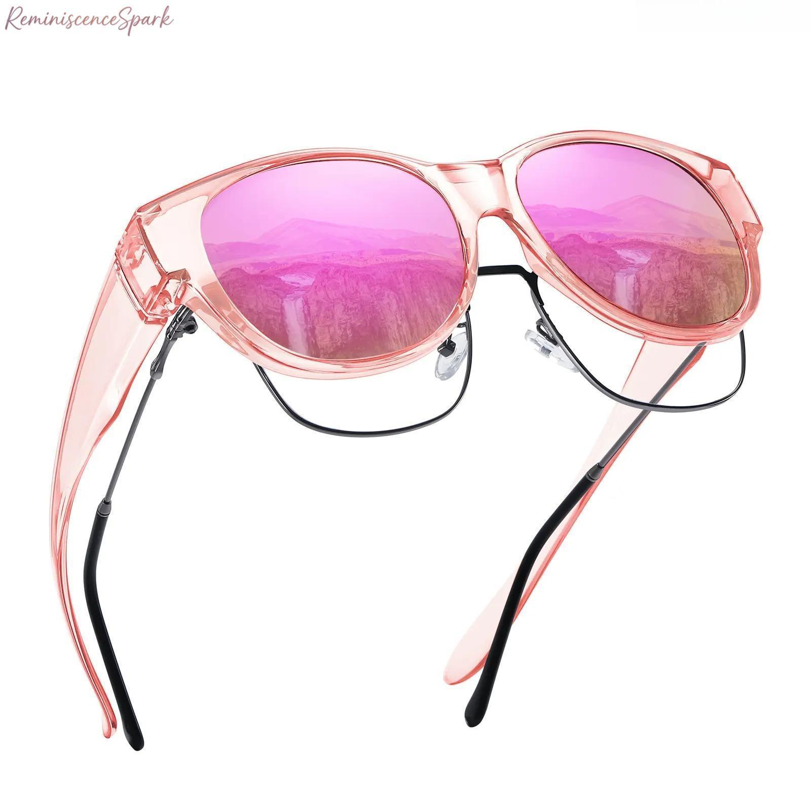Unisex Oversized Polarized Eyewear 4-Pack, Large Frame Fit-Over Fashion Shades, UV400 Lightweight Anti-Glare for Outdoor Sports, Driving, Classic Design, Polarized Lenses