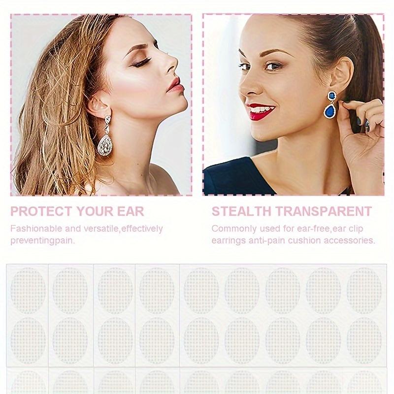 100pcs/10sheets 200pcs/20sheets Transparent Invisible Earlobe Protector for Women's Ear Piercing, Anti-enlargement Ear Sticker, Earlobe Support Patch for Strengthening Earring Support & Preventing Stretching