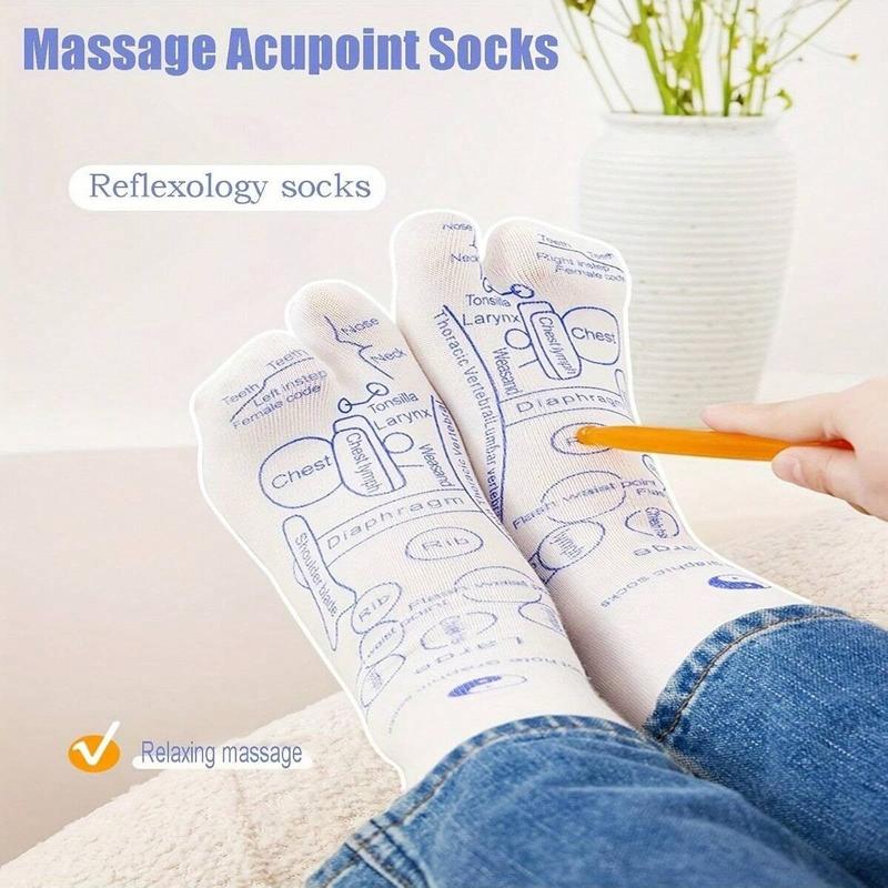 Reflexology Foot Massage Socks, 4 Counts/set Foot Massage Socks with Manual Massage Tool, Foot Relief and Acupressure Socks, Body Care, Lightweight