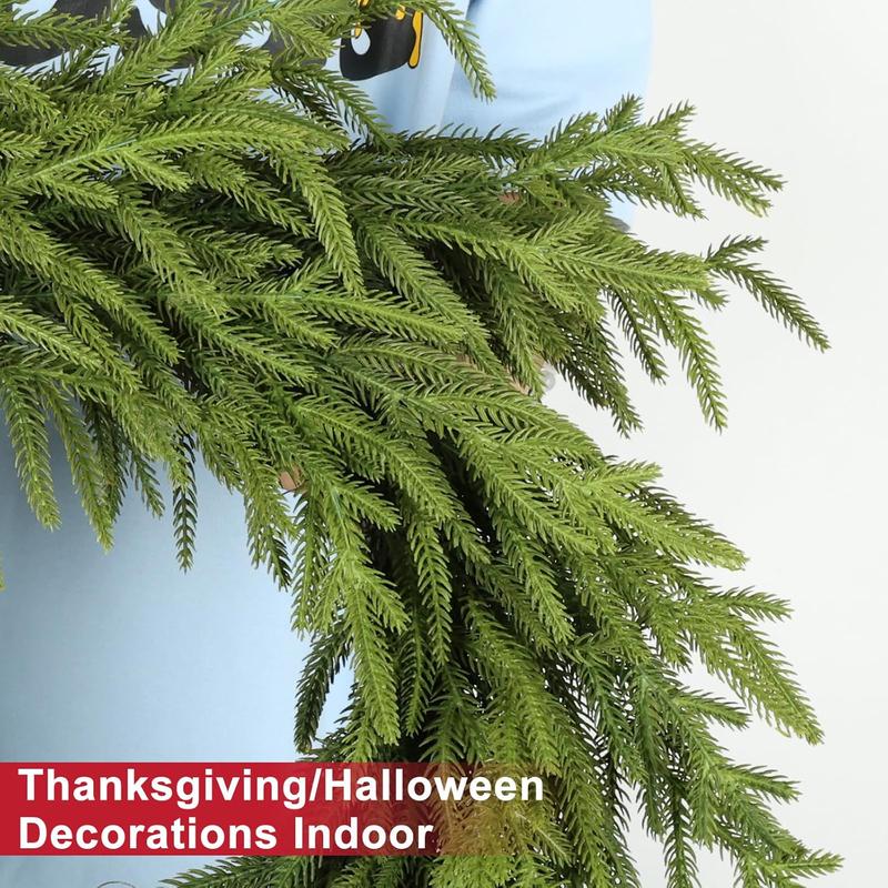 23.6 Inch Realistic Christmas Wreath, Soft Bendable Front Door Decor, Winter Outdoor Wall Window Decoration, Indoor Thanksgiving Xmas Ornament