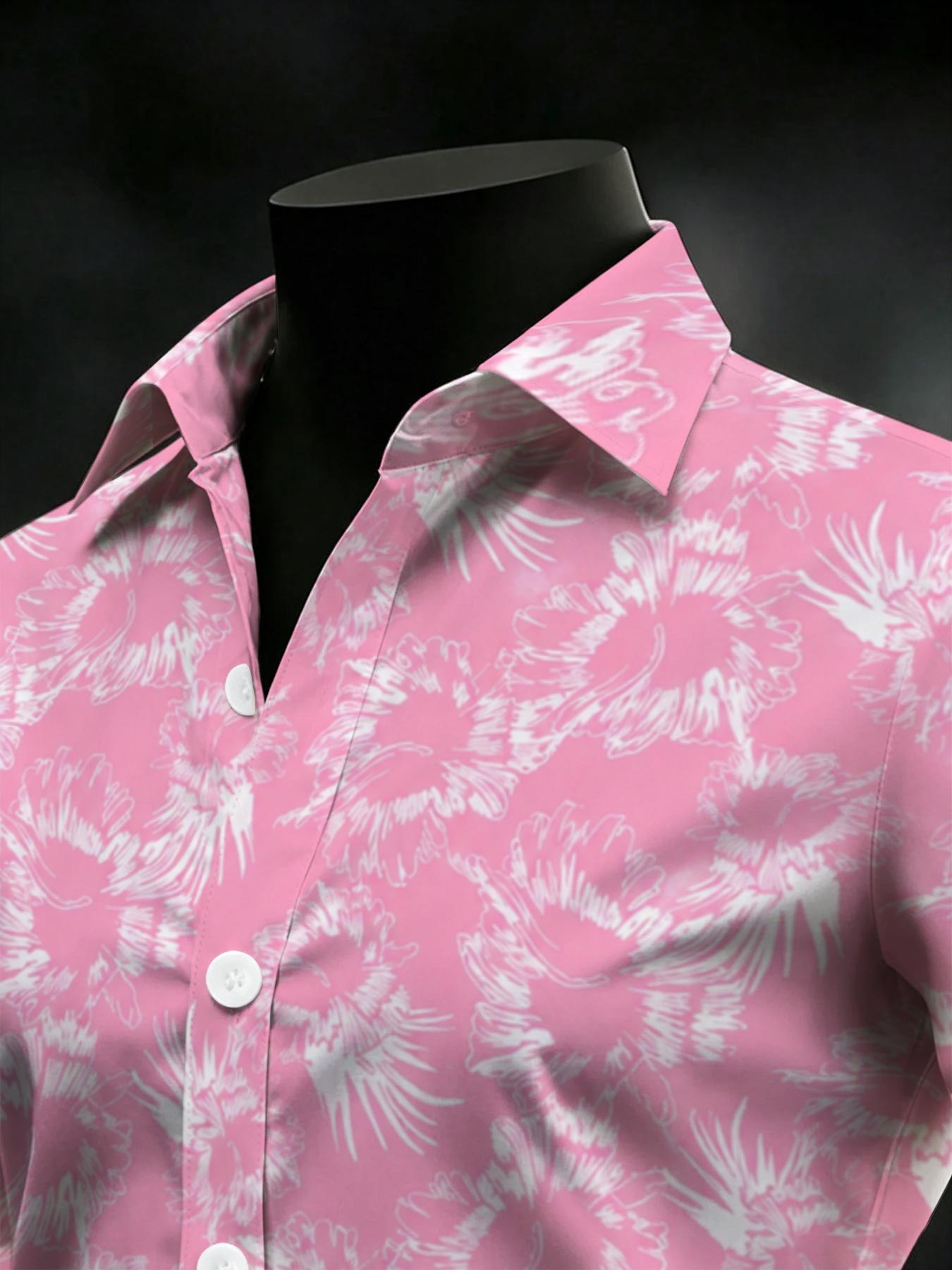 Men's Long Sleeve All Season Shirt Spring Autumn Fashion Casual Lapel Printed Top Daily Commuting Versatile Loose Comfortable Mens Clothing Suitable for leisure and sports scenarios