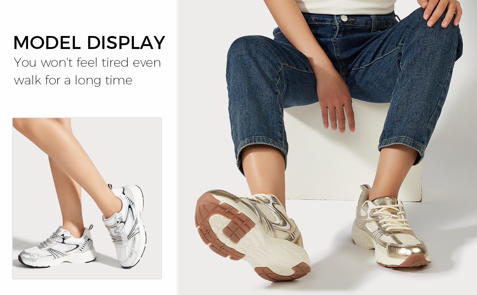 LUCKY STEP Women's Mesh Casual Fashion Sneakers Lace Up Lightweight Runner Shoes Non Slip Breathable Chunky Shoes LUCKY STEP Women's Mesh Casual Fashion Sneakers Lace Up Lightweight Runner Shoes Non Slip Breathable Chunky Shoes