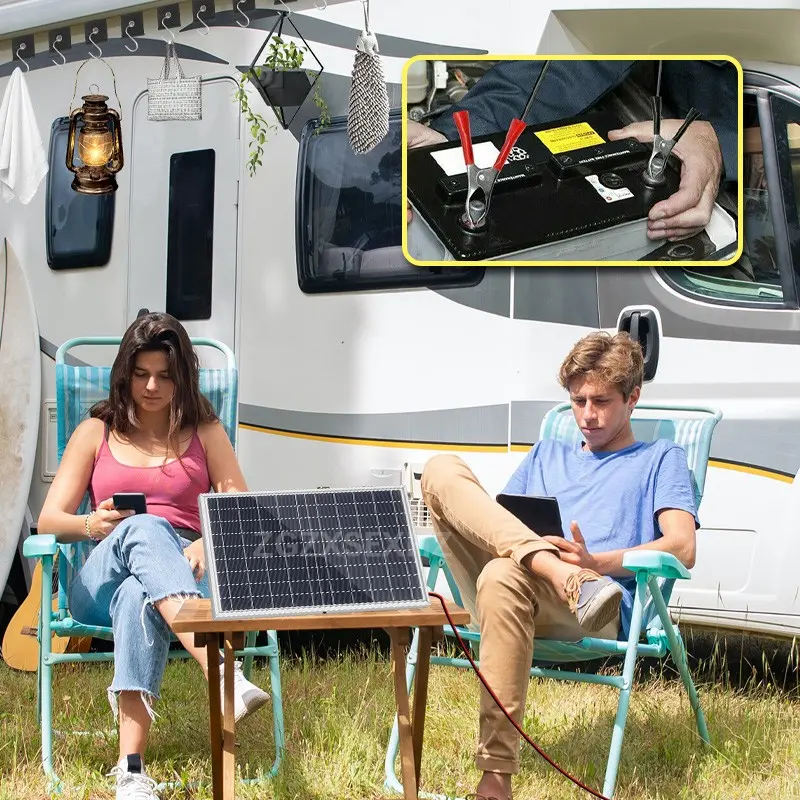 1 PC 10W Rechargeable Solar Panel kit, complete with a DC output cable and an optional controller; a portable outdoor solar charger suitable for small devices, gardens, camping, garages, and storage sheds