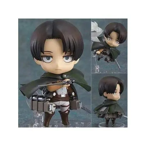 NEW hot 10cm Q version Attack on Titan Levi Rivaille Rival Ackerman Eren Jager 390 action figure toys collection christmas toy