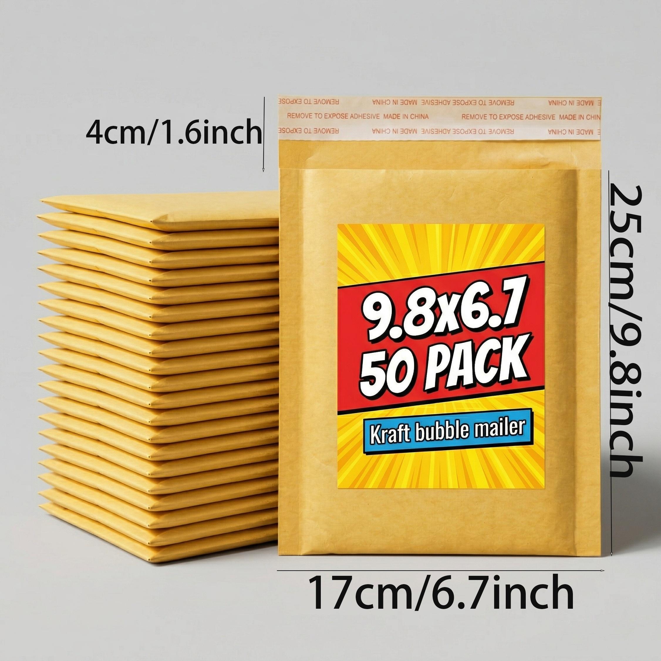50/100 Pcs 6.7x9.8 Inch Medium-Sized Universal Bubble Mailers - Heavy Duty Padded Mailing Envelopes with Self-Sealing Strip, Waterproof for Small Business & Daily Mid-Size Item Shipping
